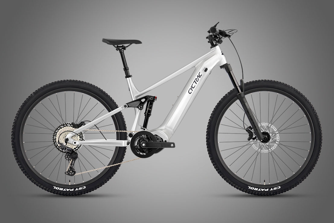 EM6 — Twitter Cyctrac Electric Mountain Bike SHIMANO M6100 12S / Satin Silver / Remap