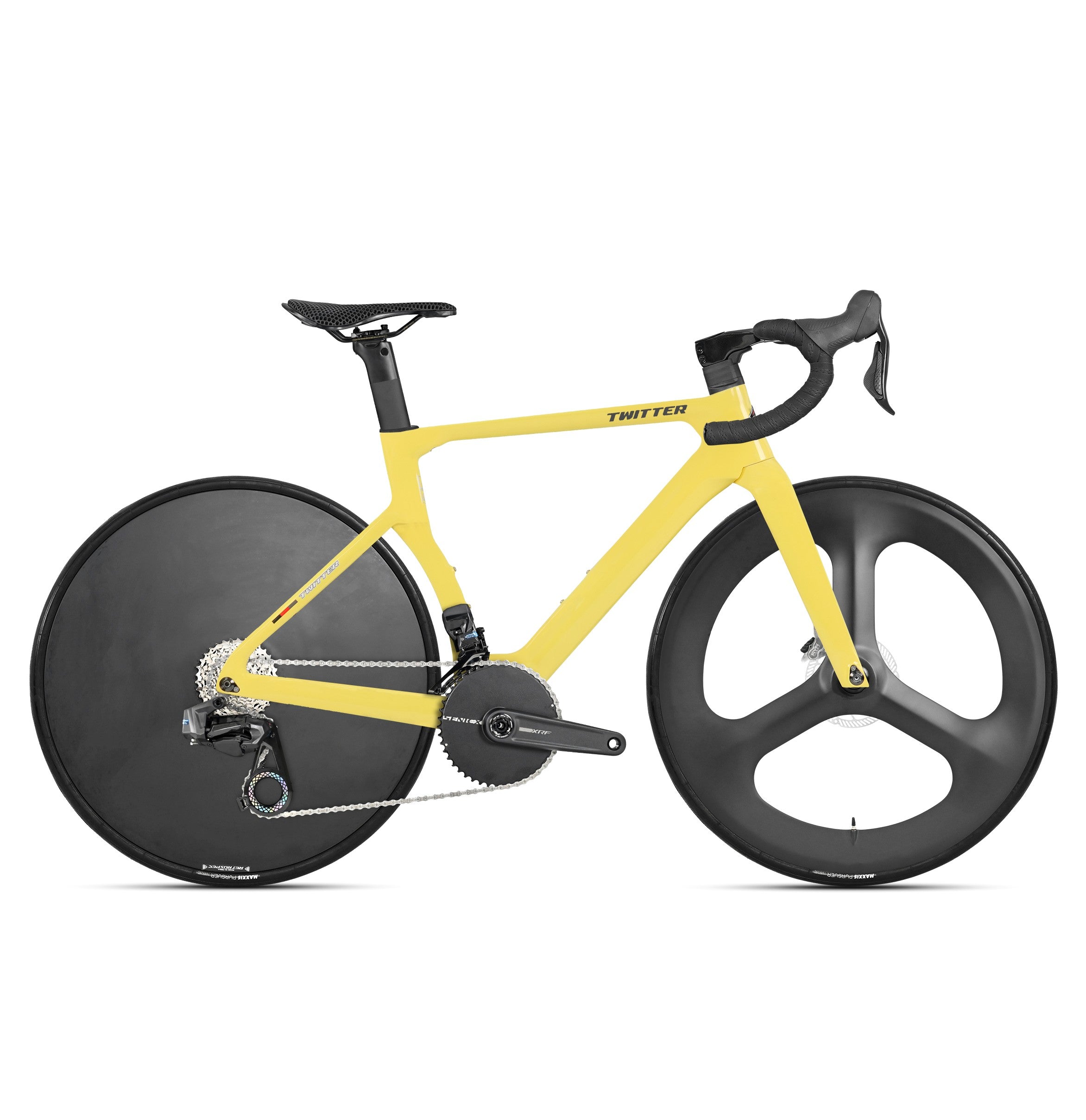 bike gear price T8 Pro 3 Spoke Full Carbon Fiber Road Bike Wheeltop EVO TX Wireless Electric 2*12 Speed (Wireless) / Yellow