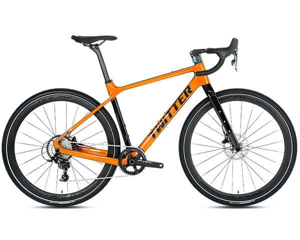 GRAVEL X - SRAM RIVAL 22 Speed - Carbon Fiber Gravel Bike - Bike Size: XS (46cm) - Color: Orange