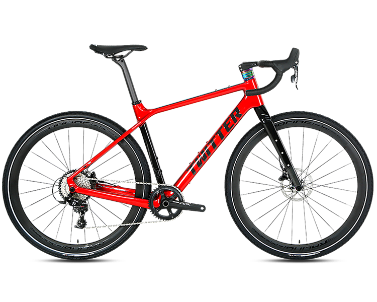 GRAVEL X - SRAM RIVAL 22 Speed - Carbon Fiber Gravel Bike - Bike Size: XS (46cm) - Color: Red