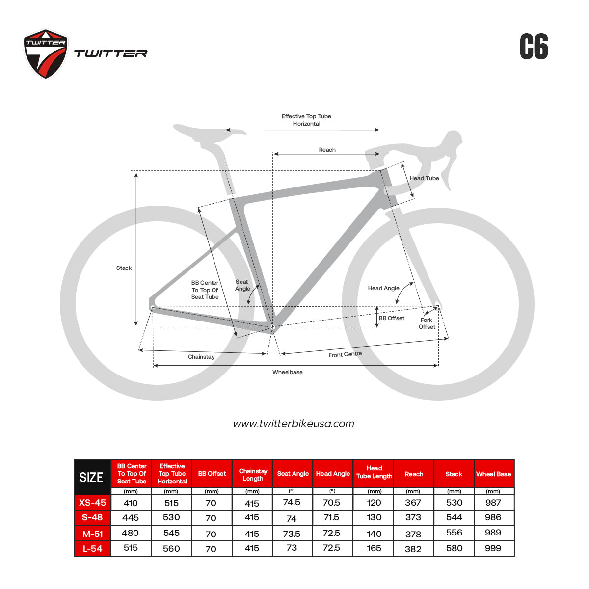 C6 - Full Hydraulic Disc - Alloy Road Bike | Twitter Bikes USA