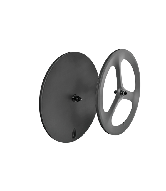 Carbon Fiber Front 3 Spoke Wheel and Rear Disc Wheel