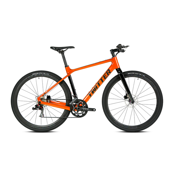 GRAVEL X - PB (Hybrid) - RS LTWOO 24 Speed - Carbon Fiber Gravel Bike - Bike Size: XS (46cm) - Color: Orange