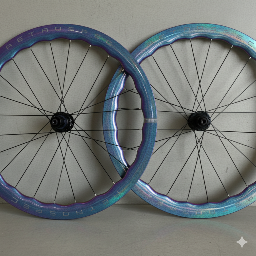 RS-H290 Wavy Carbon Road Bike Wheelset | 50mm Disc Brake Thru Axle ...