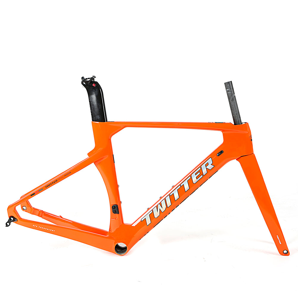 TWITTER R10-Disc Carbon Road Frame Set – T800, 700C, Thru Axle, Aero, Gloss+UV Decals