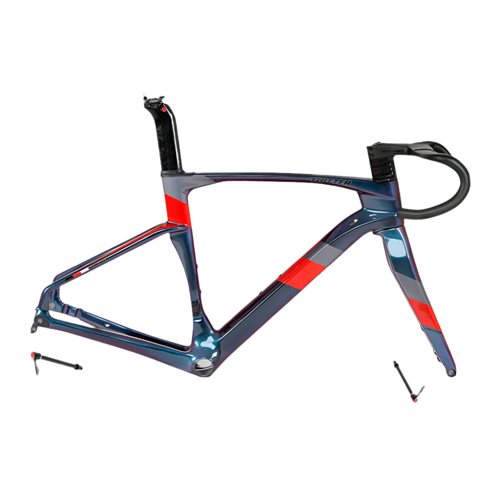 TWITTER CYCLONE Pro Disc Carbon Road Frame Set – T900, 700C, Aero, Holographic