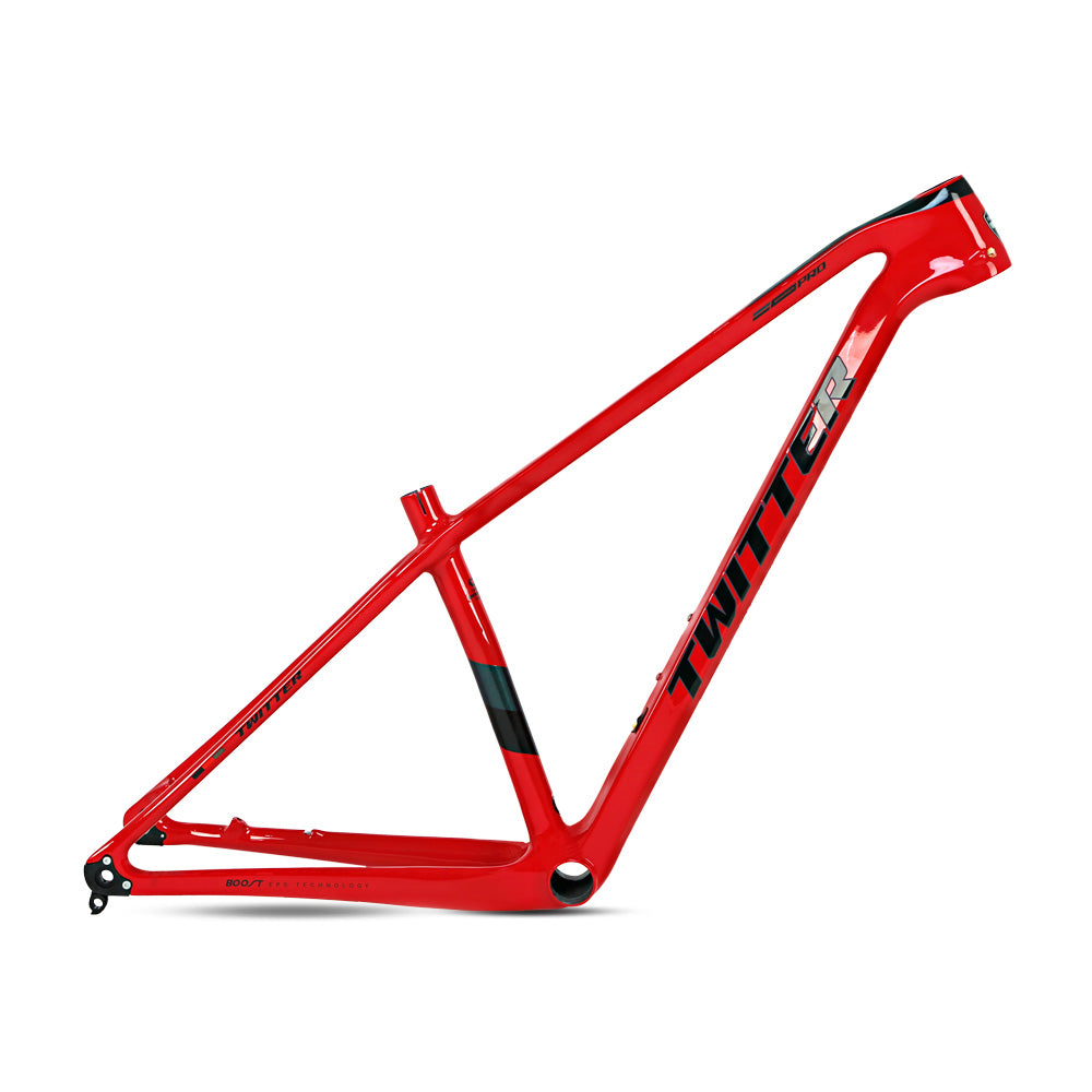 TWITTER WARRIOR Pro Carbon MTB Frame – T900 Mix, 29"/27.5", Thru axle  +Lever, Gloss+UV Decals