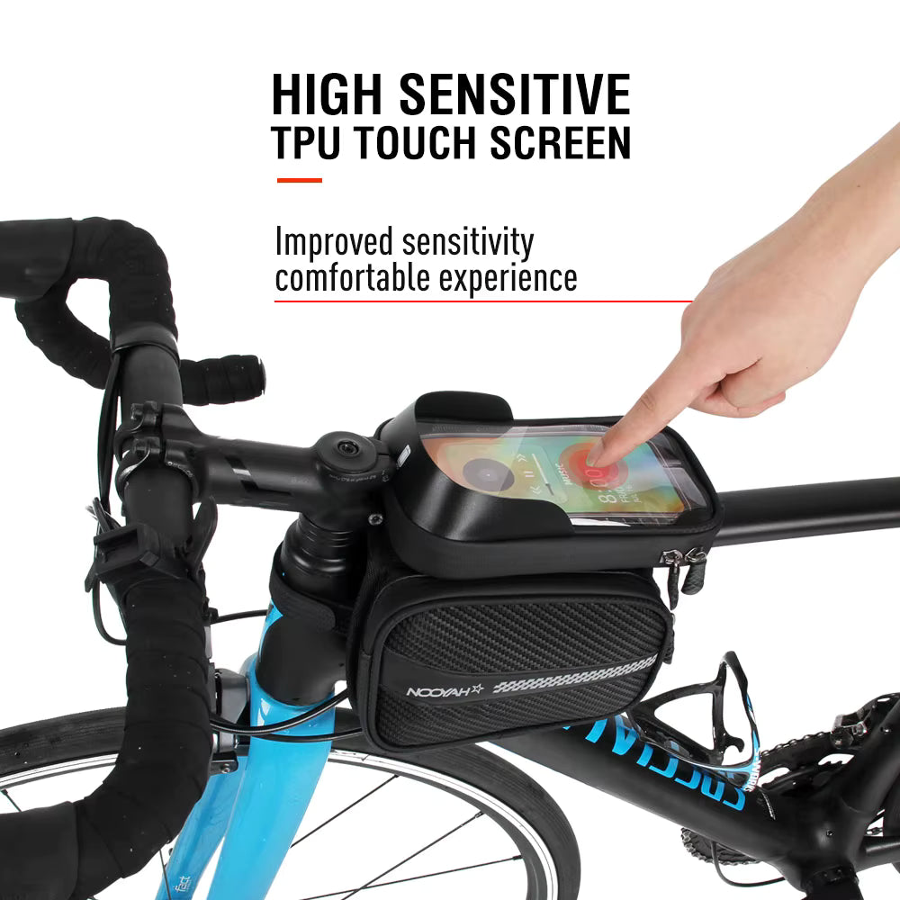 NOOYAH PR009 Top Tube Bike Bag – Waterproof Frame Bag with Phone Holder & Storage