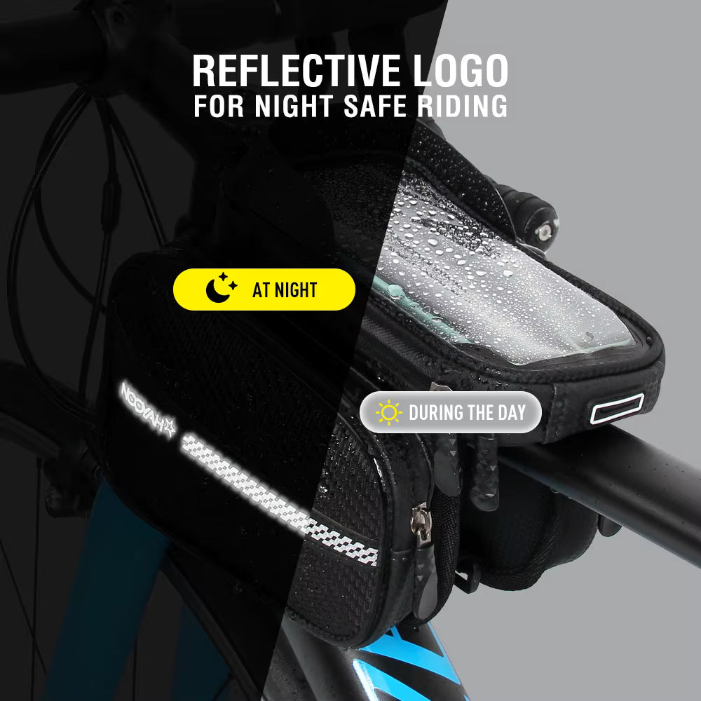 NOOYAH PR009 Top Tube Bike Bag – Waterproof Frame Bag with Phone Holder & Storage