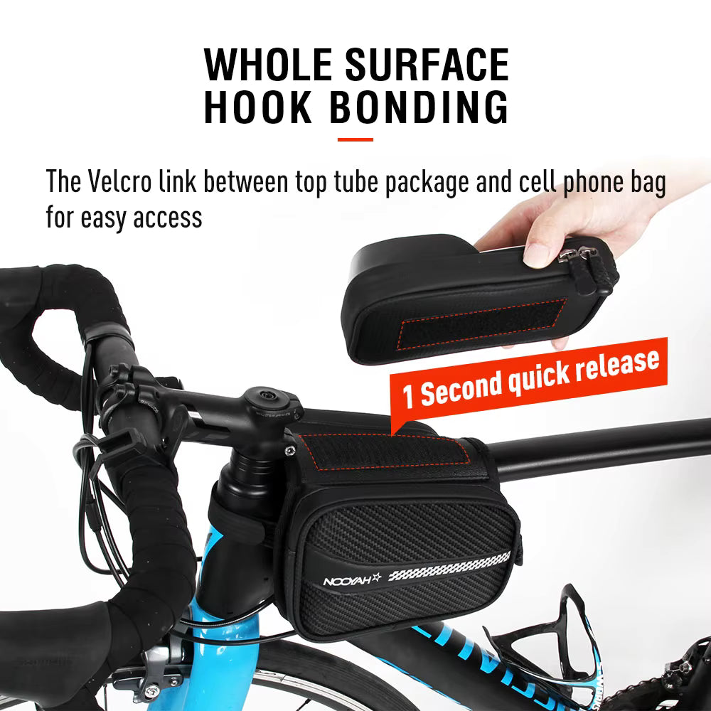NOOYAH PR009 Top Tube Bike Bag – Waterproof Frame Bag with Phone Holder & Storage