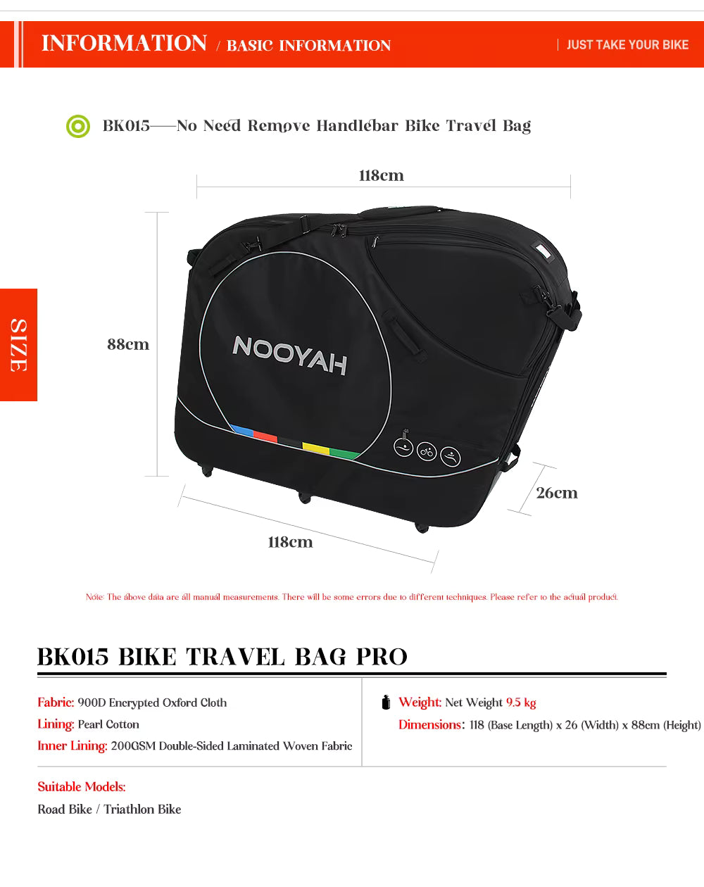 NOOYAH Bike Case BK015 – Ultimate Protection Zero Disassembly Total Freedom