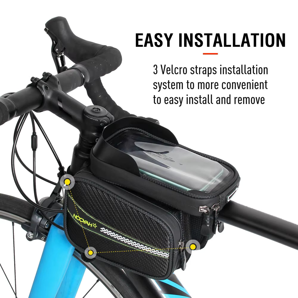 NOOYAH PR009 Top Tube Bike Bag – Waterproof Frame Bag with Phone Holder & Storage