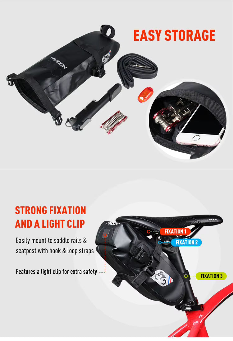 NOOYAH PR008 Bike Seat Pack  Protection  – Waterproof Bag for Road & MTB