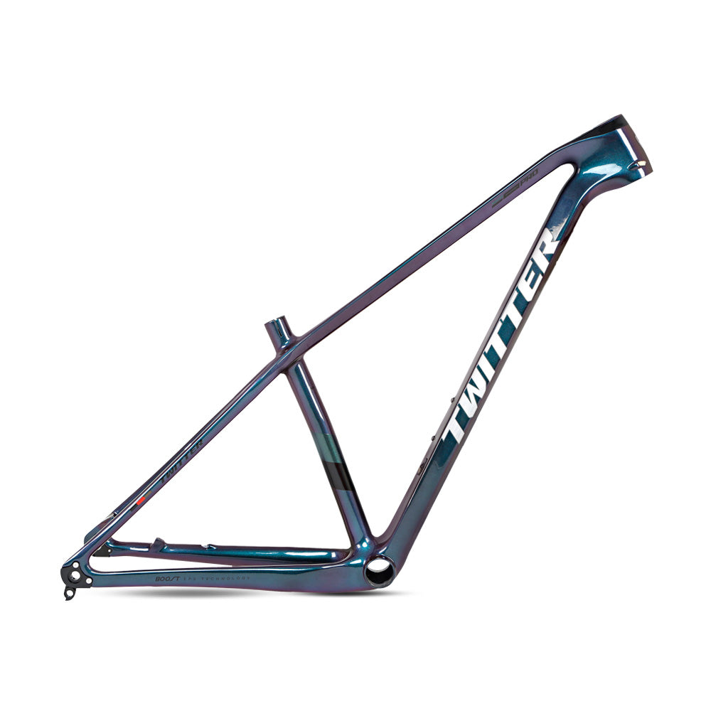 TWITTER WARRIOR Pro Carbon MTB Frame – T900 Mix, 29"/27.5", Thru axle  +Lever, Gloss+UV Decals