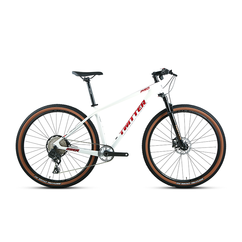 LEOPARD Pro - Electronic - WheelTop EDS OX Wireless 13 Speed - Carbon Fiber Mountain Bike - Bike Size: S (27.5" x 15") - Color: White/Red