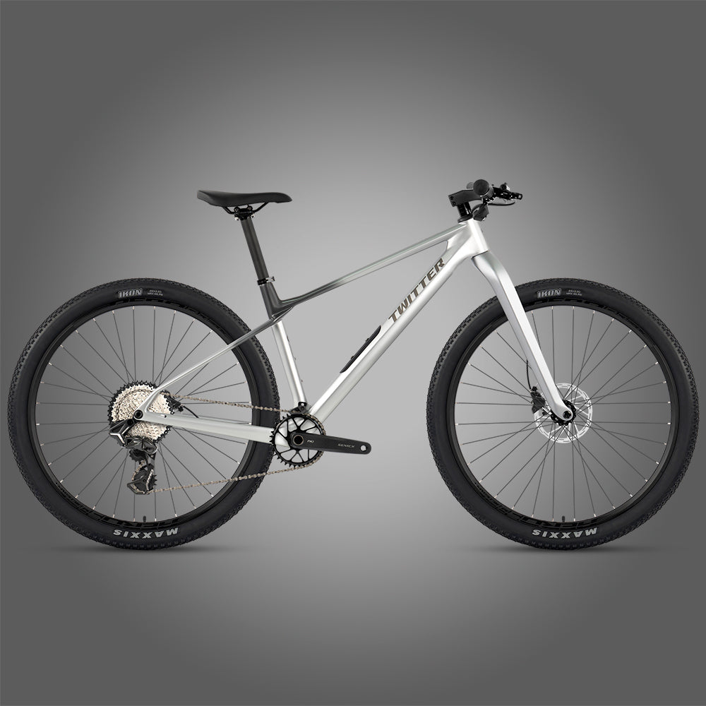 M10 Twitter carbon mountain bike in Silver Gray