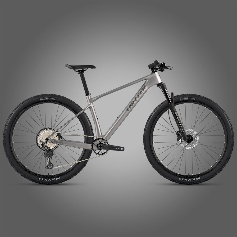 M9 Twitter carbon mountain bike in Matte Titanium Gray