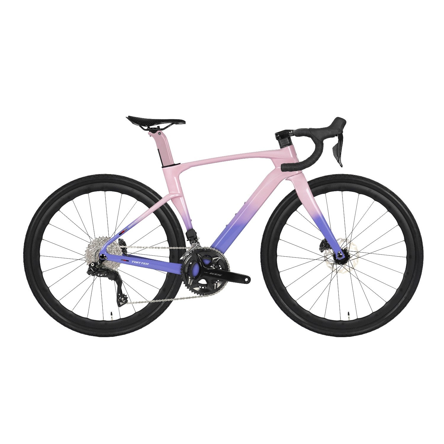 gravel bikes with hydraulic brakes Gravel V3 PRO (Premium Edition) – Full Carbon Gravel Bike SHIMANO 105 R7120 2*12 Speed / Pink Purple