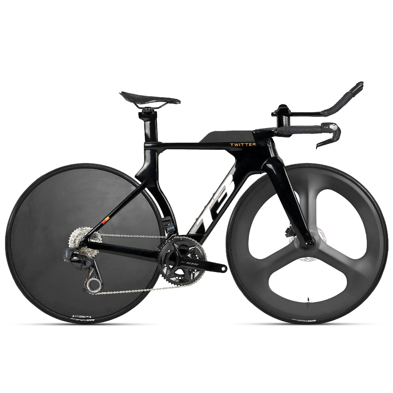 triathlon fahrräder gebraucht Triathlon T3 Carbon Road Bike Black / Wheeltop EVO TX Wireless Electric 2*12 Speed (Wireless) / L (52cm)