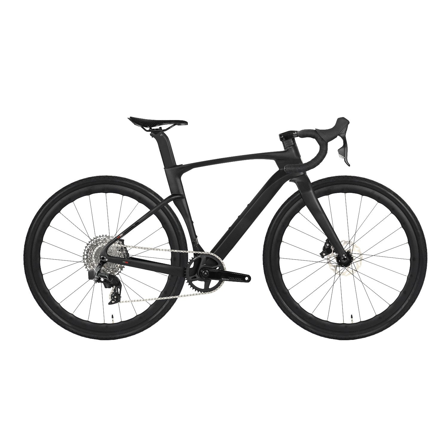 gravel bike vollcarbon Gravel V3 PRO (Premium Edition) – Full Carbon Gravel Bike SRAM eTap AXS wireless 12-speed / Black White