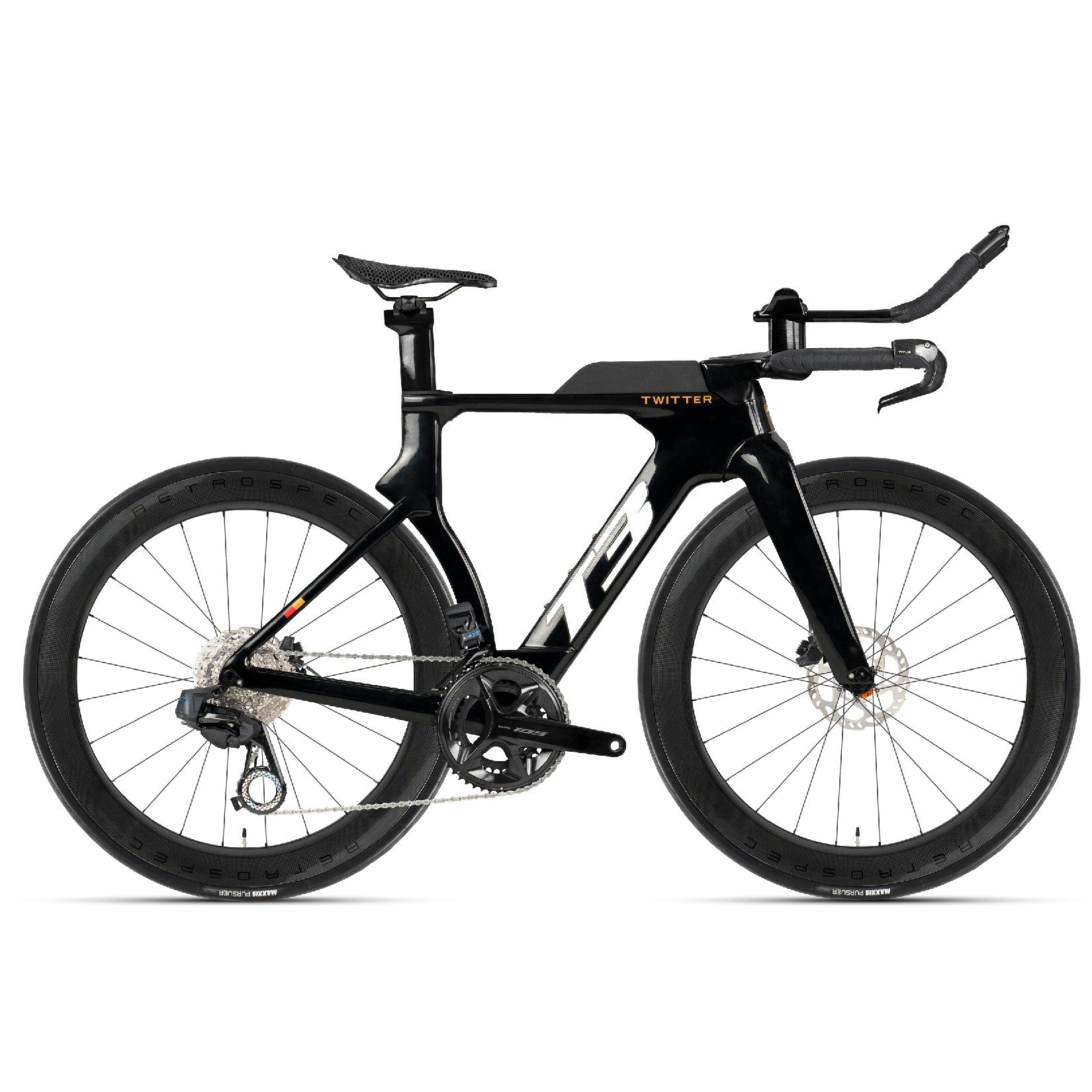 mountainbike triathlon Triathlon T3 Carbon Road Bike Black / Wheeltop EVO TX Wireless Electric 2*12 Speed (Wireless) / L (52cm)