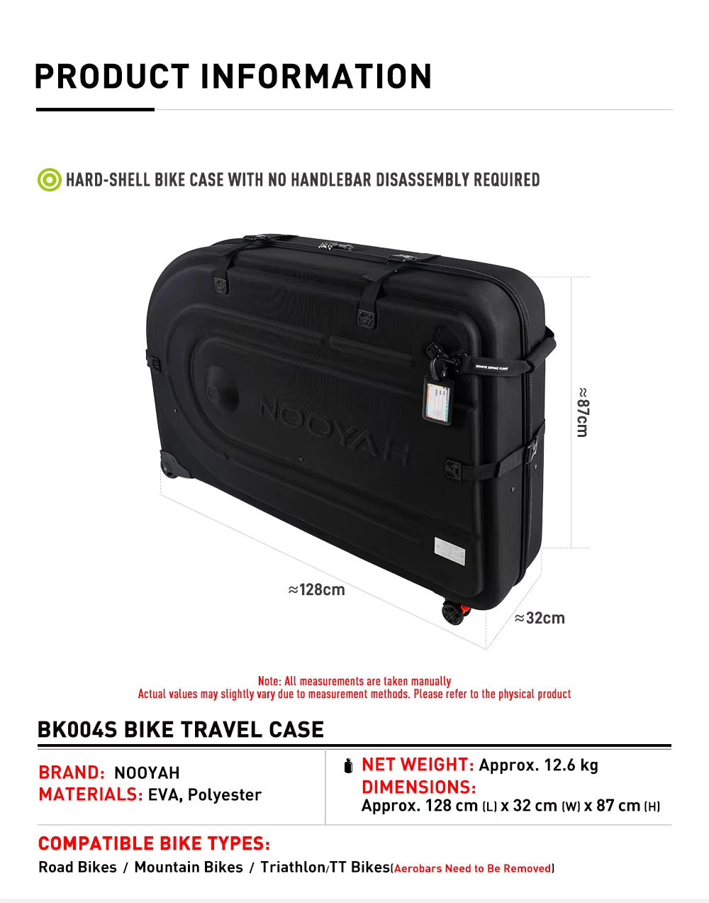 NOOYAH Bike Case BK004S – Ultimate Protection Zero Disassembly Total Freedom