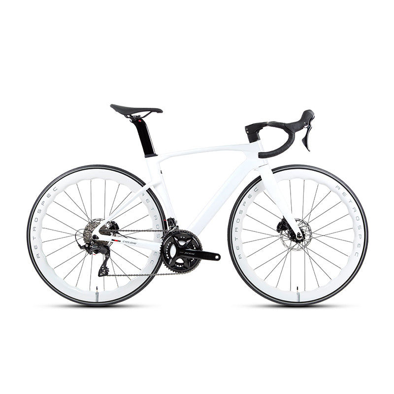 CYCLONE - 3rd Gen - SHIMANO R7120 24 Speed - Carbon Road Bike - Bike Size: XXS (43.5cm) - Color: White