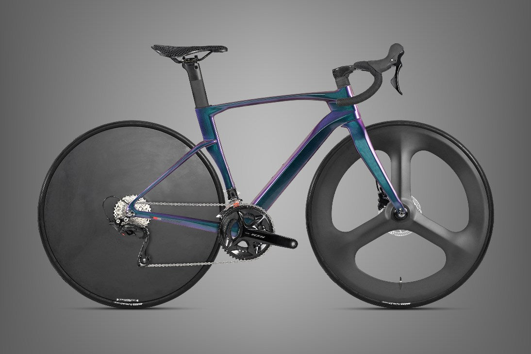 Cyclone Tri-Spoke + Disc Wheel — Holographic (gray)