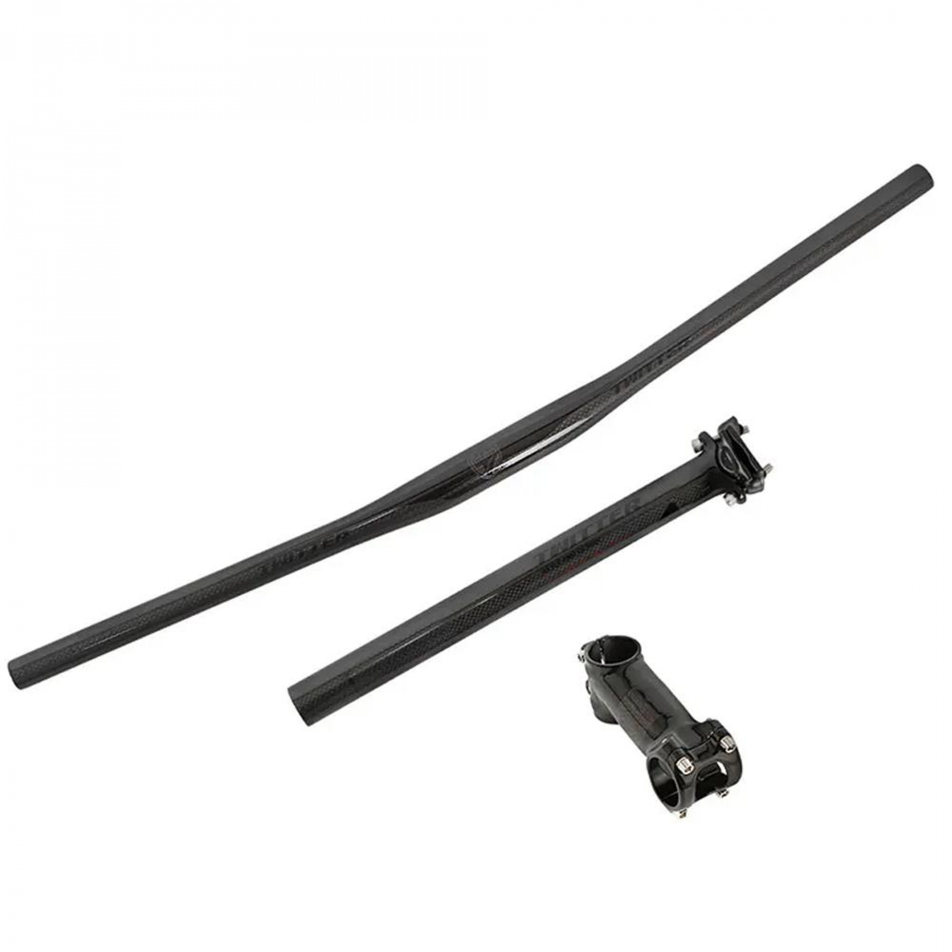 MTB Carbon handlebar + stem + seat tube - -