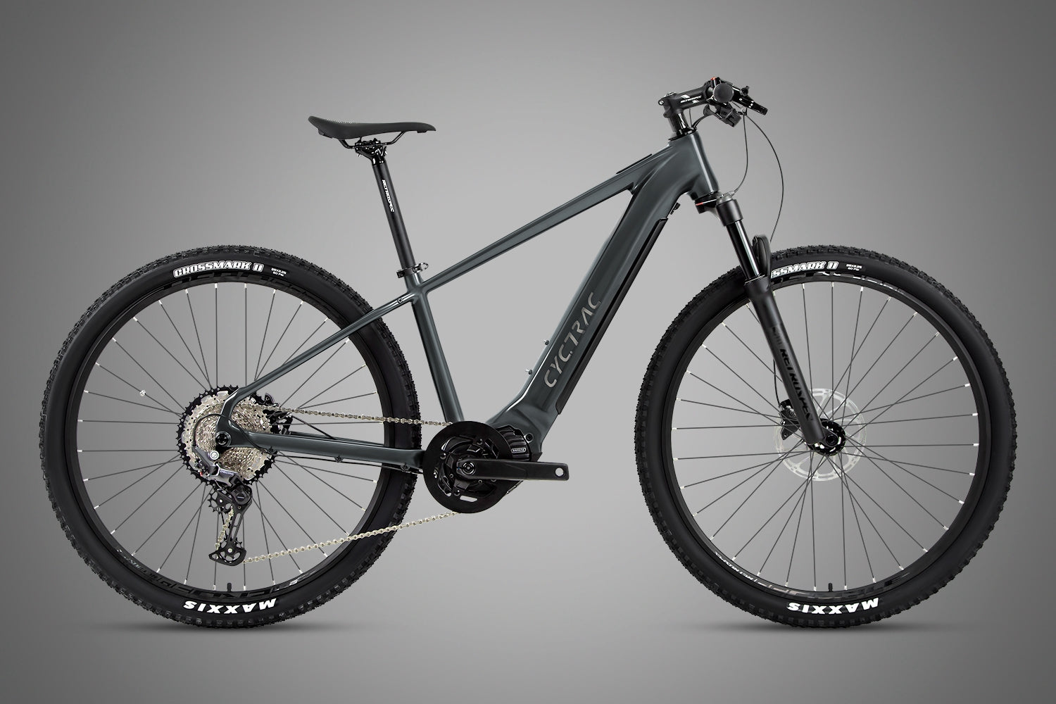 EM5 — Twitter Cyctrac Alloy Electric Mountain Bike SHIMANO M6100 · M560 / Dark Gray / Remap