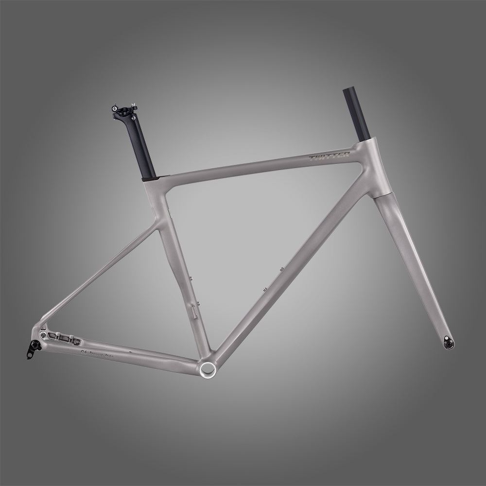 TWITTER C6 Alloy Road Frame Set – AL6061/T6 Frame + Carbon Fork + Alloy Seat Post, 700C, Disc, Thru-Axle