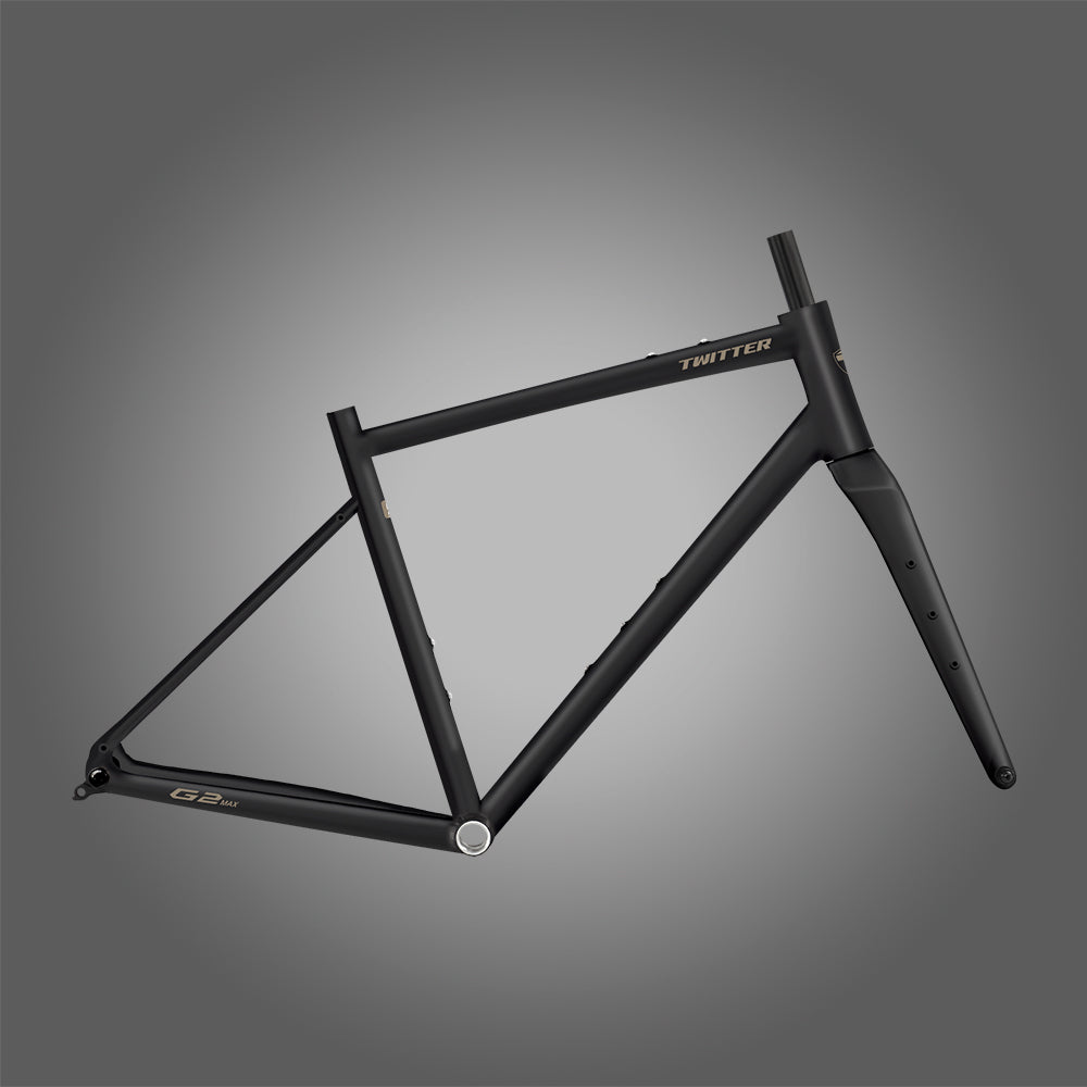 TWITTER G2max Alloy Gravel Frame Set – AL6061/T6 Frame + Carbon Fork, 700C, Thru-Axle, UDH, 700×50C