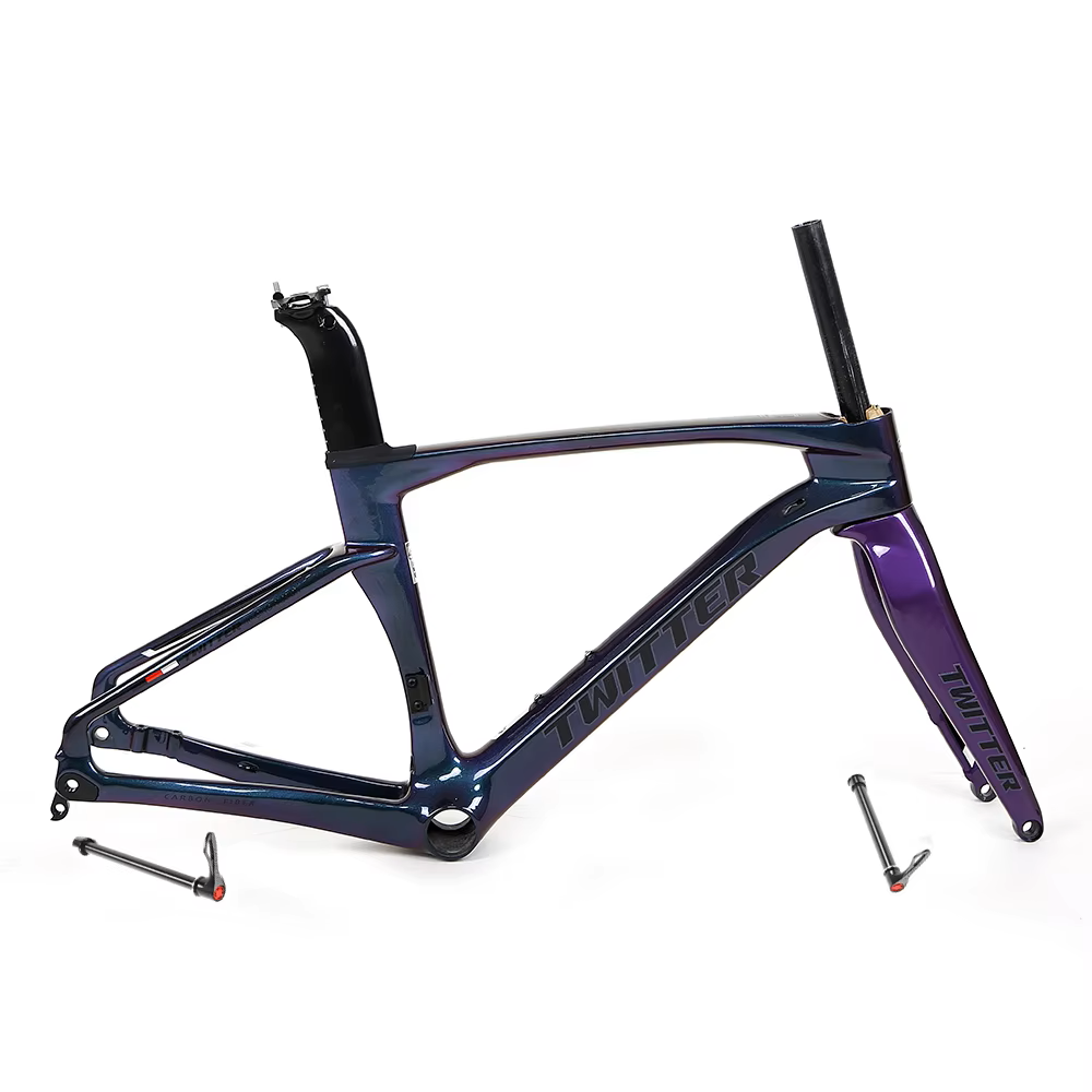 TWITTER FREEDOM Disc Carbon Road Frame Set – T800, 24" Wheel, Holographic