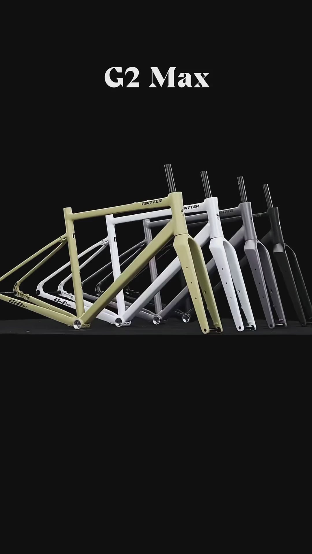 TWITTER G2max Alloy Gravel Frame Set – AL6061/T6 Frame + Carbon Fork, 700C, Thru-Axle, UDH, 700×50C
