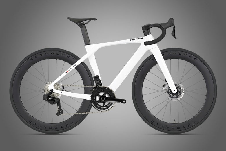 Twitter T10 Pro 2rd carbon road bike in white and gray