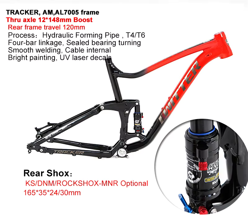TRACKER frame and rear shock